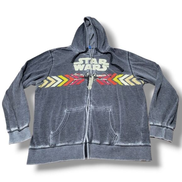 Star Wars Sweatshirt Size XXL Star Wars X-Wing Starfighter Jet Full Zip Hoodie - Picture 1 of 7